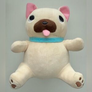 Buruburu Boo Cream and Brown Plush Dog with Pink Ears